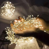 Світлодіодна гірлянда  Феєрверк  4 м  120 LED, тепле біле світло, мідний дріт, зелена, від мережі 220 В